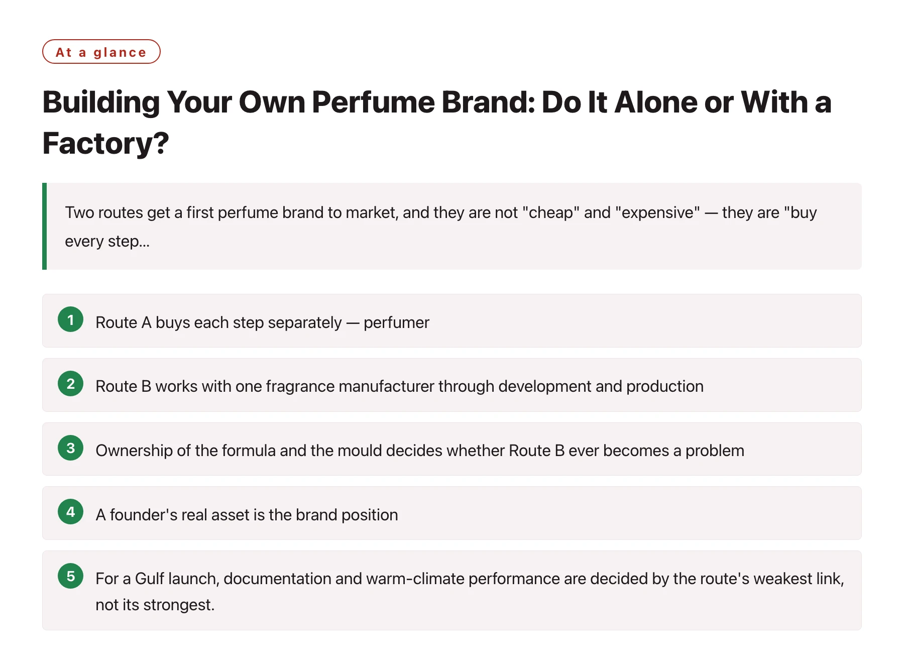 Building Your Own Perfume Brand: Do It Alone or With a Factory?——全文要点速览