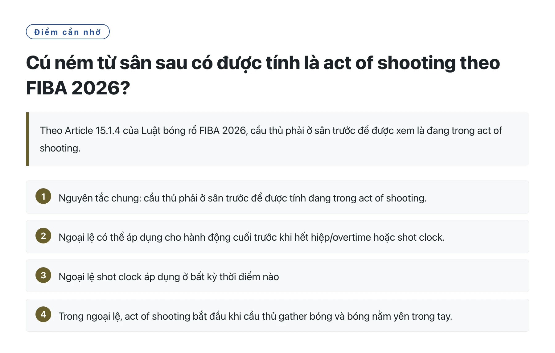 Cú ném từ sân sau có được tính là act of shooting theo FIBA 2026?——全文要点速览